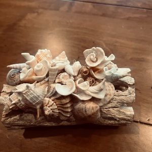 Handmade Seashell Driftwood Art